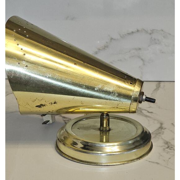 MCM Vintage Swivel Cone Wall Lamp Gold Tone Sconce Mid Century Modern - Picture 4 of 4